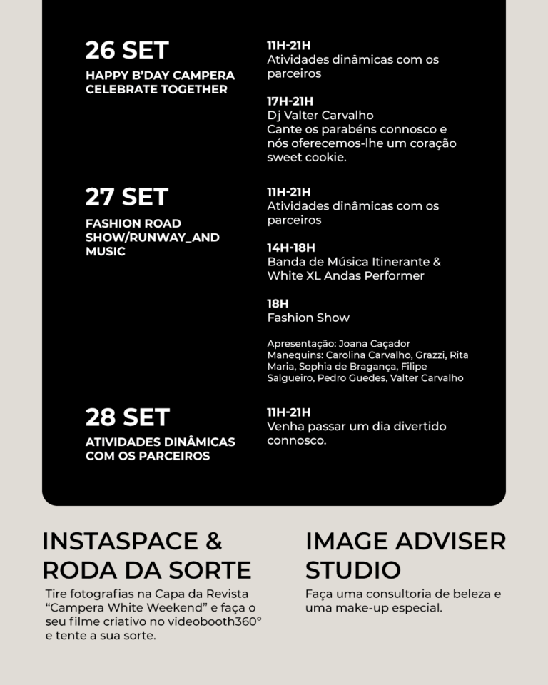 PROGRAMAÇÃO white weekend