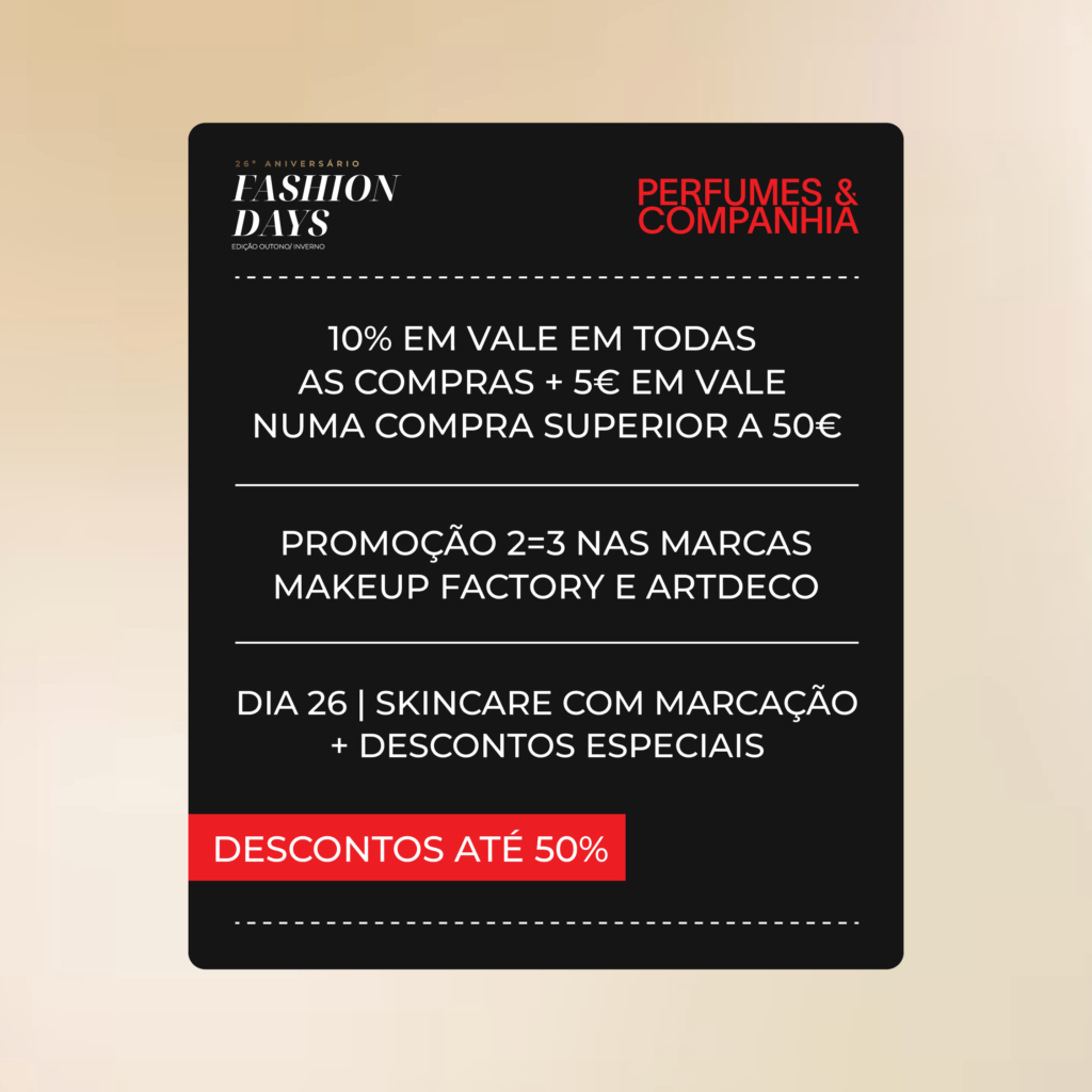Fashion Days Campera descontos até 50% Perfumes & Companhia